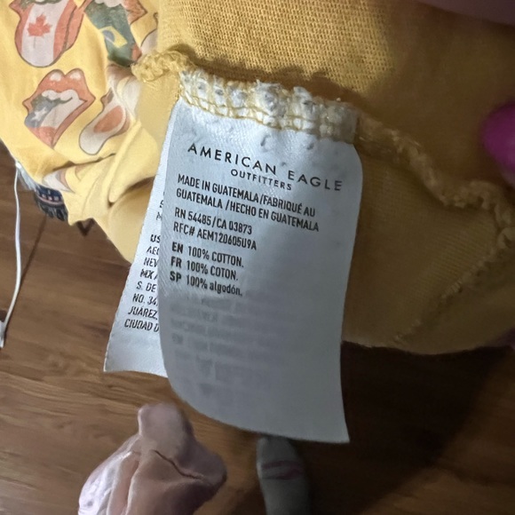 The Rolling Stones yellow flags graphic tee America eagle tongue tshirt - Picture 2 of 5